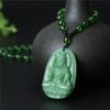 Pingente de vidro verde escuro oito guardiões colar de Buda do zodíaco homens e mulheres casal suéter corrente atacado