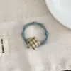 Elásticos de cabelo xadrez estilo coreano com design de estrela de cinco pontas, feitos de tecido, versáteis, fofos e suaves para o cabelo, perfeitos para prender rabos de cavalo e como acessório de cabelo