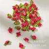 Rosa de 2 cm con hojas DIY hecho a mano hoja de ocho caracteres rosa de té accesorios de decoración para ropa lencería empaque de regalo
