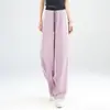 Pantalones Casuales de Cintura Alta con Bloques de Color para Mujer, Pantalones Deportivos Largos de Pierna Ancha Sueltos y Delgados de Verano, Pantalones de Chándal Rayados Adelgazantes de Alta Gama al por Mayor
