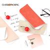 Bolsa para Gafas de Cuero PVC con Patrón de Mezclilla de Color Sólido Moda Retro Elegante Resistente al Desgaste Boca Oblicua Gran Capacidad Bolsa para Gafas de Lectura