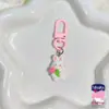606 Chaveiro Fofo de Cenoura de Coelho de Flor Presente para Melhor Amiga Menina Doce Acessórios Pingente de Mochila Escolar Joias