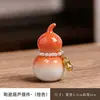 Mini Adornos de Cerámica de Jingdezhen de Siete Colores en Forma de Calabaza, Decoraciones Lindas y Coloridas de Estilo Fresco, Accesorios Giratorios