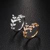 Nuevo Anillo de Hoja de Moda para Mujer, Anillo de Dedo de Sauce Ajustable Abierto de Estilo Minimalista Moderno y Único