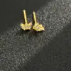 Novos Brincos S925 Prata Banhados a Ouro Mini Coroa Cravejados de Diamantes, Versáteis e Luxuosos, Adequados para o Dia a Dia