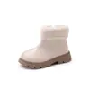 Botas de Nieve para Niñas Tendencia Invierno 2025 Nuevas Botas Cortas de Felpa para Niños Botas Cálidas de Felpa de Cordero para Niñas Pequeñas Venta al por Mayor