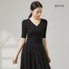 Top de práctica de baile para mujer con tirantes, manga larga y corta, ropa clásica de danza, ballet, entrenamiento corporal moderno para adultos