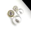 Pendientes Huajie Estilo Coreano Lujo Accesible Micro-Pavimentados Circonita Perla Nicho Ins Dulces Elegantes Pendientes Exquisitos Pequeños Pendientes