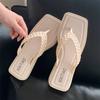 Chanclas de Moda de Verano con Diseño Trenzado para Vacaciones en la Playa, Sandalias de Moda para Mujer con Estilo de Playa