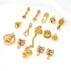 Colar com pingente de sino lanterna de zircônia 14K banhado a ouro, cor duradoura, material de acessório para contas, peças para joias DIY D178