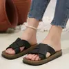 Pantuflas de Verano para Mujer, Estilo Nuevo, Moda de Viaje, Cómodas, Antideslizantes, Cuadradas, Tejido Francés