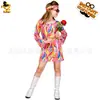 Disfraz hippie de cosplay para niña pequeña en los años 70 Halloween disfraz de cosplay para escenario distribución al por mayor