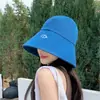 Sombrero de Pescador de Mezclilla Lavada Desgastada con Borde Enrollado para Mujer Verano 2025 Montañismo al Aire Libre Protección Solar Sombrero para el Sol Plegable