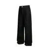 Ropa para Hombre Beijie 2025 Otoño/Invierno Nuevo Color Bloque Jeans de Pierna Recta Hombres Tendencia Retro Holgado Casual Pantalones Largos