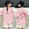 Camiseta de Manga Corta 100% Algodón Puro para Niñas, Camiseta de Verano Fina de Media Manga para Niños, Linda y Versátil, Adecuada para Niños Mayores como Capa Base
