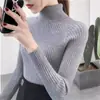 Suéter de cuello alto 2026 mujer invierno jersey nuevo estilo celebridad de internet manga larga grueso versión coreana versátil tejido base