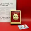 Crachá Corporativo Personalizado Logo Ouro Puro 999 Gato da Sorte Diário Ouro Ornamentos de Alto Padrão Presentes Decorativos para Negócios