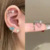 Amor Estrella Conejo Cadena Linda Circonita Acero de Titanio Clavo de Hueso de Oreja Colgante de Acero de Titanio Hueso de Oreja Nicho Pendientes Únicos