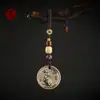 Llavero de Coche de Cobre Puro Doce Zodiaco Marca Bagua Colgante de Latón Llavero Creativo para Hombre Colgante de Pareja Mujer