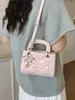 Bolso Cuadrado Pequeño con Puntada de Diamante para Mujer, Bolso de Mano de Lujo Ligero, Mini Bolso Versátil de Hombro y Cruzado Estilo Lady Dior, Bolso de Diseño de Nicho
