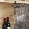 Estante para copas de vino sin taladro, gabinete de vino colgante invertido, estante alto para almacenamiento de copas, uso en cocina y hogar, decoración colgante de lujo ligero de alta gama