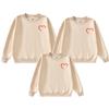Moletons de Outono Combinando para Família com Estampa de Linhas, Novo Modelo 2026 para Família de Três, Conjuntos de Manga Longa Mãe-Filha com Logo Estampado