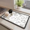 Almohadilla para cafetera transfronteriza almohadilla de drenaje de cocina superficie de barra posavasos absorbente de tierra de diatomeas almohadilla para secar vajilla secado rápido puntual