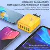 Carregador de Celular Estilo Mecha Europeu e Americano Transfronteiriço Multi-Porta 4 USB + 2C Cabeça de Carregamento Rápido 5V3A Cabeça de Carregamento Nitreto de Gálio