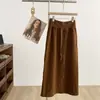 Falda Casual de Punto con Cordón para Cintura Delgada para Mujer 2026, Falda Recta de Longitud Media Adelgazante de Cintura Alta Estilo Coreano para Otoño e Invierno