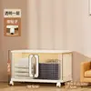 Armario de almacenamiento plegable para ropa y ropa de cama, organizador de plástico de gran capacidad, almacenamiento de bocadillos y juguetes para la sala de estar, armario de almacenamiento transparente, armario