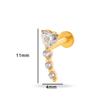 Pendiente de perforación Henson G23/F136 de aleación de titanio, ligero, de lujo, con circonitas, para oreja, dientes internos, varilla roscada, para labio y uña.