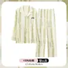 Explosions 7A Pijama Antibacteriano para Hombre Primavera y Otoño Clásico de Algodón Manga Larga Traje Nuevo Cárdigan Conjunto de Ropa para el Hogar