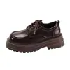 Mocasines de cuero negros de moda, nueva colección primavera/otoño 2026, estilo retro británico, para mujer, de suela gruesa, que aumentan la altura, planos estilo JK japonés