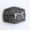 Hebilla de cinturón vaquera occidental de zinc transfronterizo, hebilla de placa grande con calavera de vaca dorada, hebilla de cinturón retro europea y americana