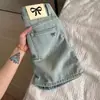 Saia jeans bordada estilo americano vintage com laço, saia feminina de verão, saia hip hop, linha A, saia slim look