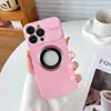 Funda con espejo protector de ventana grande de succión magnética con logo, adecuada para carcasa de teléfono móvil iPhone 15, cubierta protectora de carga mate Apple 14 13