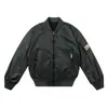 Moda Primavera e Outono Cruzada Mola de Fogo Versátil Casual Jaqueta Top Bomber Solto Resistente a Óleo Impermeável Casal