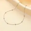 Cadena de Cuentas con Clip Cruzado Versátil Sencillo Collar de Acero de Titanio para Mujer Cadena para Clavícula de Lujo Ligero Diseño de Nicho de Gama Alta Chapado en Oro de 18K