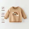 Traje de Dos Piezas Sudadera Térmica de Felpa de Algodón Puro para Bebés y Niños Primavera y Otoño Ropa de Salida para Bebé Tops y Pantalones a la Moda Invierno