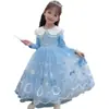[Selección Premium] Vestido para Niña con Cuello de Muñeca, Estilo Coreano Vestido de Princesa Elsa, Atuendo para Actuación de Piano de Otoño, Vestido de Navidad