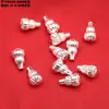 Acessórios de Cabacinha de Prata Pura, Anéis Lisos de Prata da Moda para Correr, Esculturas de Discos Voadores, Peças Decorativas, Fechos de Gancho com Caractere de Fortuna, Materiais para Miçangas Artesanais DIY