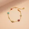 Colar de Clavícula Europeu e Americano com Zircônia em Forma de Gota de Óleo, Flor da Sorte, Joaninha Colorida, Moda de Alto Padrão, Colar Elegante de Nicho para Mulheres
