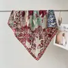 Bufanda Cuadrada de Seda y Lana de Alta Calidad, Moderna, para Mujer, Adecuada como Regalo para Personas Mayores, Resistente al Frío