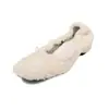 Zapatos de Lana de Caña Baja con Plataforma Oculta para Mujer, Nuevo Estilo Otoño, Punta Redonda, Moño, Zapatos de Tacón Medio, Zapatos de Caña Baja Peludos Estilo Coreano