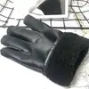 Guantes Gruesos Cálidos Forrados de Lana de Cuero PU para Hombre Invierno Exterior Ciclismo y Montañismo Antideslizantes Pantalla Táctil de Cinco Dedos