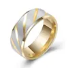 Deseo Anillo Doble Biselado Flor Twill Mate para Pareja Simple de Arco Interior de 8 mm Nuevo Europeo y Americano Amazon Venta al por Mayor