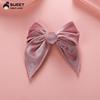 Otoño e Invierno Nuevo Europeo y Americano Color Puro Tela Hecha a Mano Lazo Pinza para el Cabello Pinza de Mariposa Cola de Golondrina de Terciopelo Pinza para Cola de Caballo