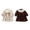 Vestido de Niña Estilo Coreano Primavera 2025 Bordado Completo Cuello de Muñeca Lazo Vestido Casual Estilo Princesa Baoyang para Mujer