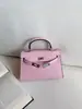 Bolsa 2026 Nuevo Estilo de Moda Segunda Generación Bolso Kelly 22cm Hebilla Plateada Primavera Verano Sentido de Alta Gama Bolso para Mujer Hombro Único Cruzado de Hombro Bolso de Mano