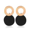 Pendientes geométricos huecos exagerados nuevos transfronterizos para mujer, diseño retro simple, pendientes redondos de fábrica al por mayor, estilo europeo y americano